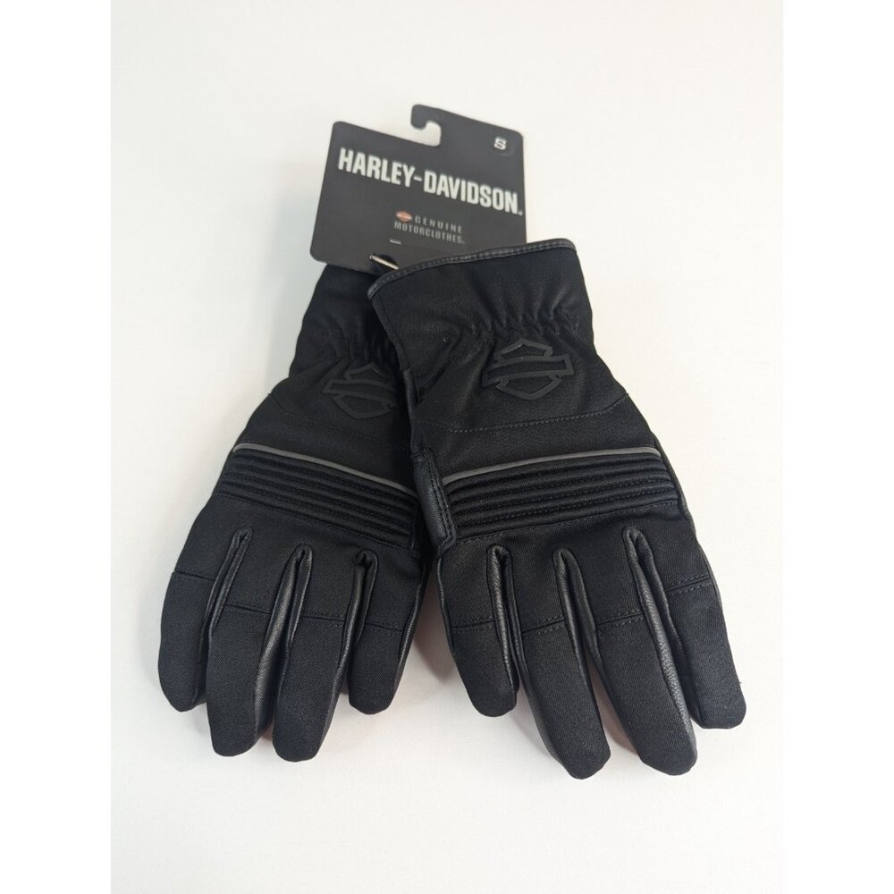 Harley-Davidson Black Apex Mixed Media Gloves Small Touchscreen Waterproof